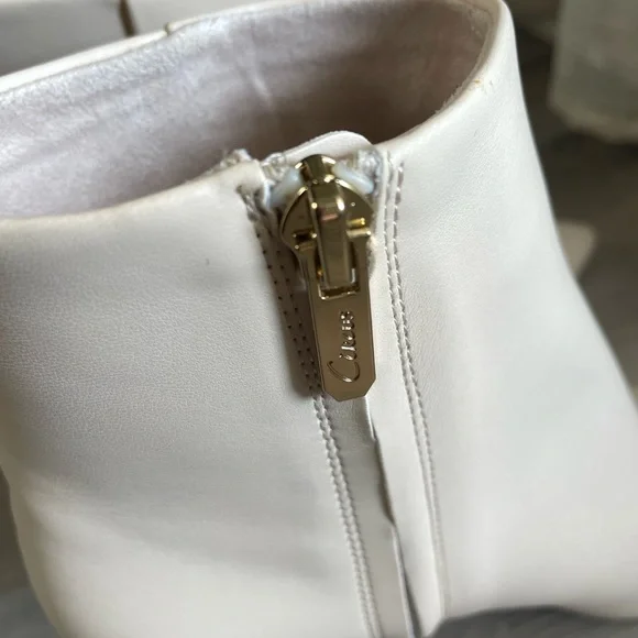 Circus By Sam Edelman Suzie Cream Ankle Boots Kitten Heel Size 8 - Picture 7 of 12